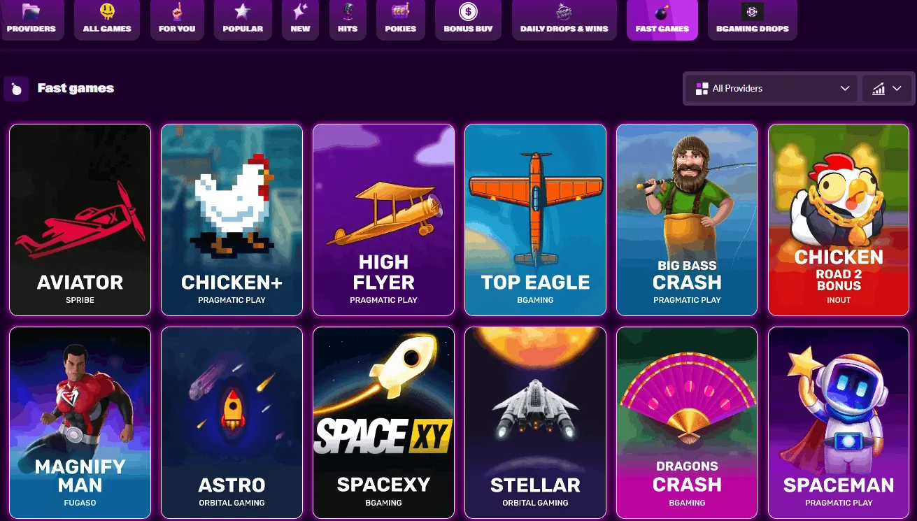 SlotRave casino slots lobby